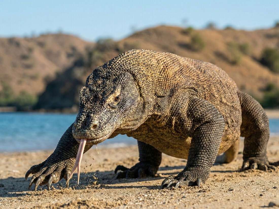 Close-up of a Komodo dragon, Komodo National Park, Indonesia